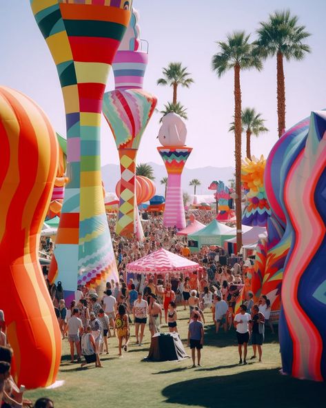 roger wilson imagines whimsical inflatable monuments at coachella Future Festival, Experiential Art, Mad Architects, Yorkshire Sculpture Park, Art Connection, Public Sculpture, Giant Inflatable, Photo Booth Rental, Coachella Festival