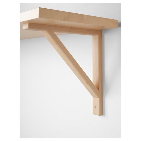 EKBY VALTER Bracket - birch - IKEA Ikea Wall Shelves, Ikea Ekby, Wood Shelf Brackets, Loft Area, Ikea Wood, Ikea Wall, Wall Shelf Brackets, Birch Veneer, Ikea Shelves