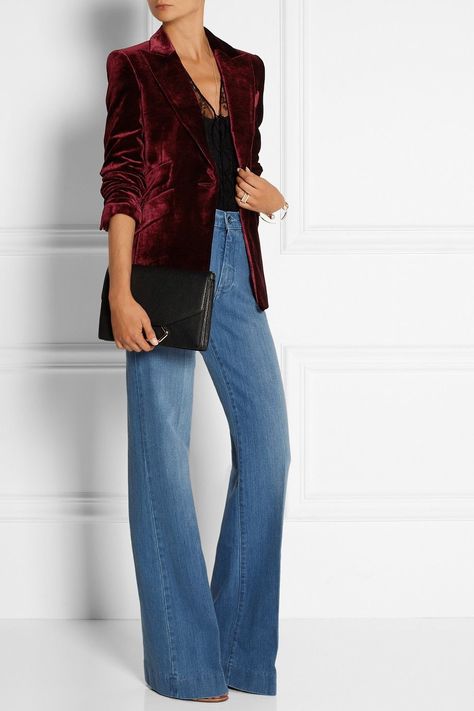 Velvet Jacket Outfit, Velvet Blazer Outfit, Red Velvet Blazer, Burgundy Velvet Blazer, Red Velvet Jacket, Royal Blue Outfits, Blue Outfits, Blazer Outfit, Velvet Blazer