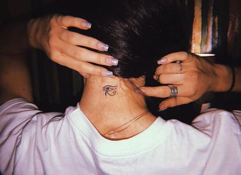 Eliza Rose, Third Eye Tattoos, Horus Tattoo, Back Of Neck Tattoo, Girl Vibe, Pretty Tattoos For Women, Stylist Tattoos, Discreet Tattoos, Dainty Tattoos