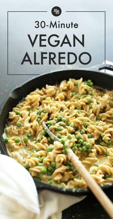 Our 30-Minute Vegan Alfredo is CREAMY, "cheesy," rich, and comes together in no time! Serve this Alfredo with your favorite pasta, zucchini noodles, eggplant parmesan, or even pizza! It's a truly versatile, incredibly delicious, dairy-free sauce. Gluten Free Vegan Pasta, Eggplant Sauce, Dairy Free Sauces, Alfredo Recipes, Vegan Alfredo Sauce, Sauce For Pasta, Vegan Alfredo, Frozen Pasta, Vegan Parmesan Cheese