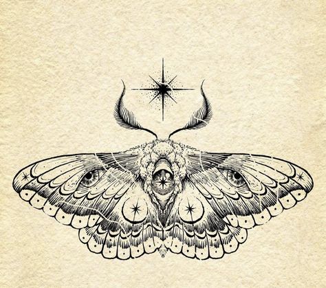 Ghost Moth Tattoo, Moth Sketch Tattoo, Creepy Moth Drawing, Dark Fae Tattoos, Io Moth Tattoo, Mothra Tattoo Design, Moth Arm Crease Tattoo, Fluffy Moth Tattoo, Moth With Skull Tattoo