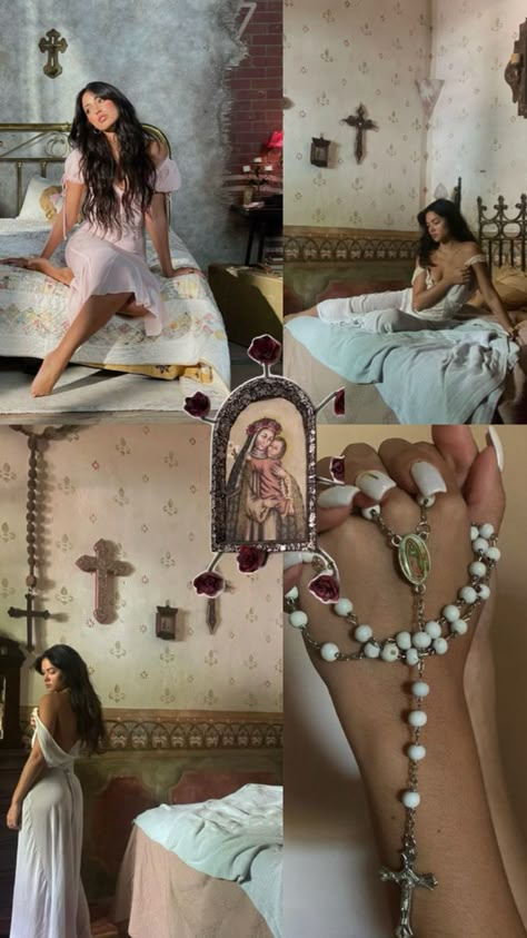 Catholic Girl Aesthetic Core, Spanish Catholic Aesthetic, Catholic Core Aesthetic, Catholicism Aesthetic, Catholic Witch, What To Wear To Church, Aesthetic Catholic, Catholic Fashion, Catholic Clothing