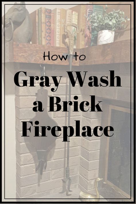 Gray Wash Brick, Gray Wash Brick Fireplace, Wash Brick Fireplace, Wood Burning Stove Ideas, Grey Painted Brick, Stove Surround, Whitewash Brick, Black Hearth, White Wash Fireplace