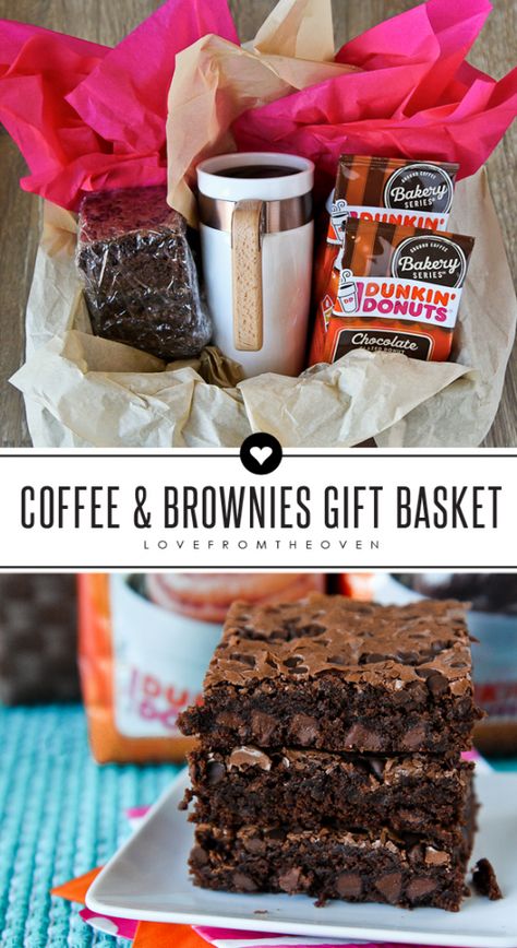 Homemade Baskets, Coffee Fundraiser, Easy Gift Baskets, Fundraiser Baskets, Coffee Brownies, Easy Gift Ideas, Coffee Basket, Gifts Baskets, Coffee Gift Basket