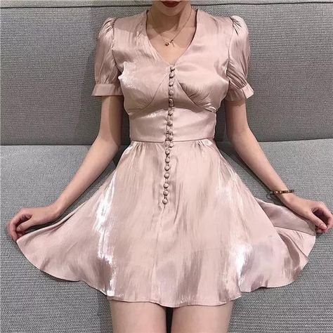 Clothing Kawaii, Kawaii Swimsuit, Deer Doll, Pink Satin Dress, Romantic Outfit, Girly Dresses, Aesthetic Clothing, Mori Girl, Fairy Dress