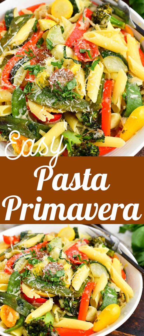 Lemon Parmesan Sauce, Pasta Primavera Recipes, Vegetable Primavera, Summer Squash Pasta, Easy Pasta Primavera, Squash Pasta Recipe, Easiest Meals, Pasta Primavera Recipe, Summer Squash Recipes