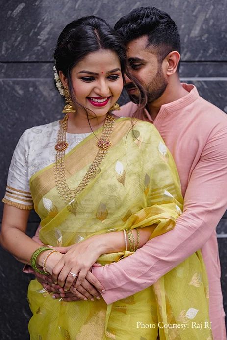 South Indian Couple, Nithya Ram, Maternity Photography Poses Couple, Indian Wedding Poses, Pre Wedding Photoshoot Outfit, Indian Couple, Engagement Photography Poses, Indian Wedding Photography Couples, Couple Wedding Dress