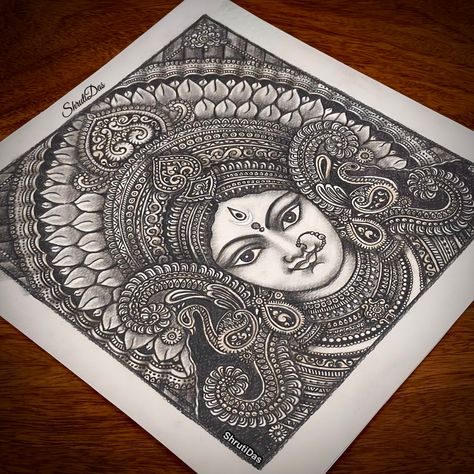 Pencil Drawing Images, Ganesh Art Paintings, Buddha Art Drawing, Easy Mandala Drawing, Boho Art Drawings, Mandela Art, Mandala Art Therapy, Goddess Durga, Pen Art Drawings