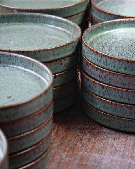 Stacked blue and green plates part of a commission. - - - - - #porcelain #ceramics #handcrafted #blueglaze #tableware #artisanplates #ceramica #jiggered Fish Lure, Green Plates, Porcelain Ceramics, Ceramics Pottery, Ceramic Plates, Plates And Bowls, Ceramic Pottery, Blue And Green, Diy Ideas