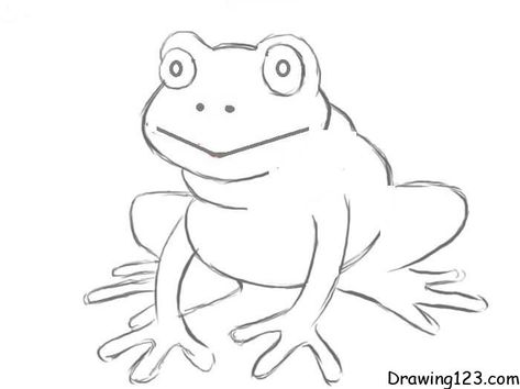 Frog Drawing Tutorial - How to draw Frog step by step Frog Drawing Tutorial, Easy Frog Drawing, Draw Frog, Frogs For Kids, Frog Coloring, Frog Coloring Pages, Frog Eye, Frog Drawing, Doodle Art Drawing