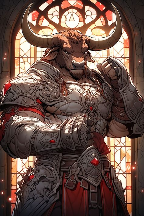 Dnd Minotaur Paladin, Dnd Minatour, Bull Man Character, Highland Minotaur, Minotaur Character Art, Armored Minotaur, Roman Character Design, Minotaur Paladin, Minotaur Fighter