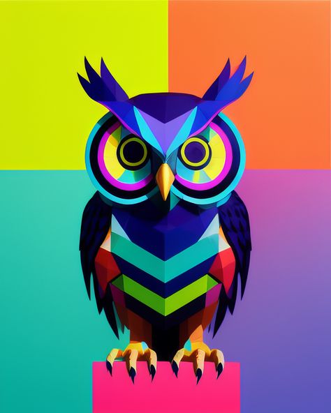 Rainbow Owl, Owls Wallpaper, Colorful Owl, Owl Wallpaper, Art Investment, Colorful Owls, Nft Collection, Rainbow Art, Owl Art