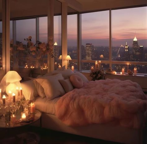 Pink Glam Apartment, Girly Nyc Apartment, Pink Nyc Apartment, Girly Penthouse, Girly Loft Apartment, Girly Apartment Aesthetic, Rich Girl Bedroom, Feminine Apartment, Fancy Apartment