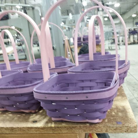 Purple small easter basket Longaberger Baskets, Easter Basket, Easter Baskets, Wicker Baskets, American Made, Decorative Wicker Basket, Purple Color, Baskets, Easter