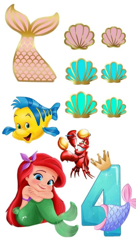 Mermaid Cake Topper Printable, Little Mermaid Cake Topper Printable, Princess Ariel Cake Topper Printable, Ariel Topper Printable, Ariel Bebe, Mermaid Cake Topper Svg, Little Mermaid Cake Topper, Mermaid Shaker Cake Topper, Little Mermaid Cakes