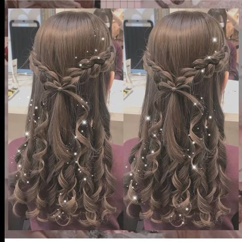 Cute Quince Hairstyles, Princess Hairstyles Aesthetic, Moon Hairstyles, Now Hairstyles, Boho Goddess Braids, Coquette Hairstyles, Girly Hairstyles, Hairstyles For Older Women, Hair Inspiration Long