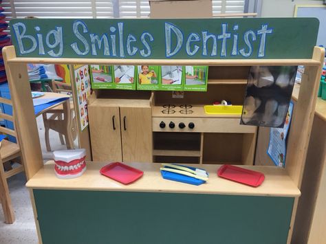 Dentist office dramatic play Dentist Office Dramatic Play, Preschool Dentist, Dental Health Unit, Small House Diy, Dental Health Week, Best Electric Toothbrush, Office Dramatic Play, Dental Health Activities, Dramatic Play Themes