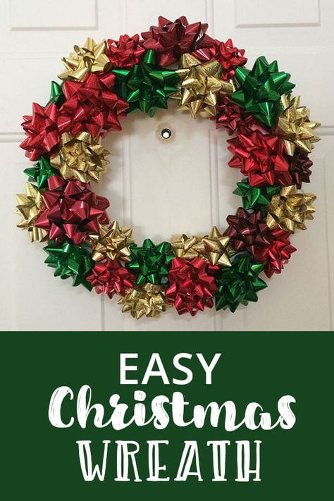 Easy Christmas Bow Wreath Tutorial | Craft Her Way Diy Christmas Bow, Christmas Reef, Christmas Wreath Bow, Christmas Bows Diy, Christmas Wreath Bows, Christmas Wreaths Diy Easy, Bow Wreath, Diy Christmas Wreaths, Easy Christmas Wreaths