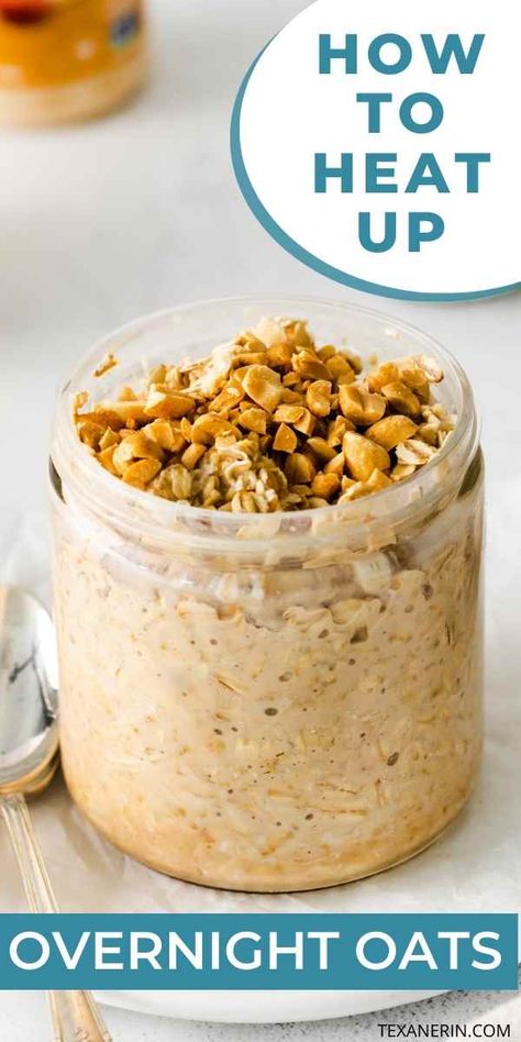 Microwave Overnight Oats, Can You Heat Up Overnight Oats, Overnight Oats To Heat Up, Overnight Oats Heated Up, Overnight Oats You Can Heat Up, Instant Oats Overnight, Hot Overnight Oats Recipe, Overnight Oats Using Instant Oatmeal, Overnight Oats Warmed Up