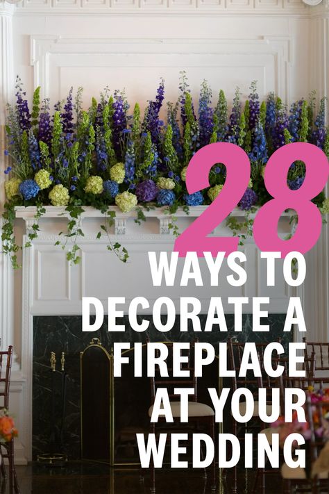 Decorate House For Wedding, Romantic Fireplace Decor, Wedding Reception Mantle Decor, Mantel Decorations For Wedding, Wedding Flowers Mantle, Mantle Decor For Wedding, Wedding Mantel Decorating Ideas, Fireplace Mantel Wedding Decor, Wedding Mantel Decorations