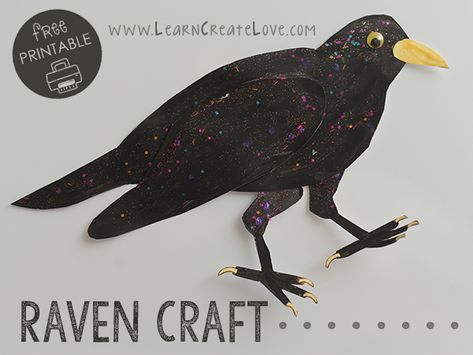 Raven Printable Craft Raven Feeds Elijah Craft, Desert Animal Crafts, Raven Craft, Big Book Activities, Raven Printable, Poopy Pants, Lion Craft, Elephant Crafts, Sabbath School