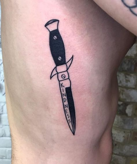 Grace Neutral’s Femme Fatale on Instagram: “Knife by @courtneylloydtattoos - Courtney has availability left this year- Email her directly to book in!” Knife Hip Tattoo, Snake Around Knife Tattoo, Knife Going Through Skin Tattoo, Knife Trad Tattoo, Snake Knife Tattoo Traditional, Grace Neutral, Knife Tattoo, Ancient Tattoo, Lower Back Tattoos