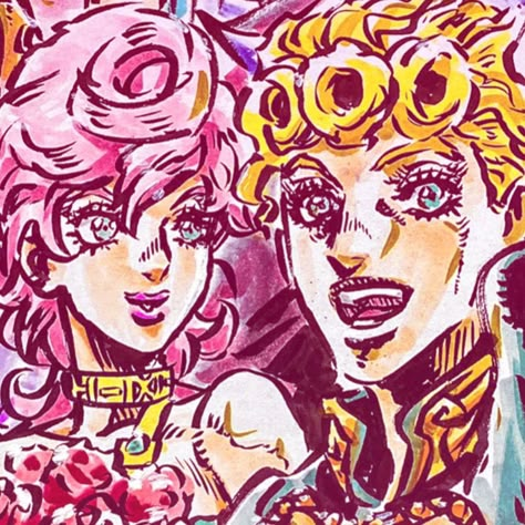 Giotrish Jjba, Jjba Trish Una Fanart, Trish Una Official Art, Trish And Giorno, Trish Una Pfp, Giorno X Trish, Giorno Giovanna Pfp, Trish Jjba, Trish Una Icon