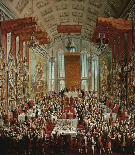 Studio of Court Painter Martin van Meytens: The Coronation Banquet of Joseph II in the Römer in Frankfurt, ... Kunsthistorisches Museum Wien, Maria Theresa, Holy Roman Empire, Cheap Posters, The Coronation, Portrait Images, Detail Art, Large Picture, Roman Empire