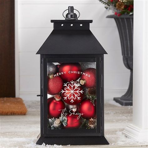 Personalize the lantern with your choice of engraved icon, holiday phrase and up to 2 lines of text Freestanding or features top loop for hanging Front door opens and closes securely with a latchMade of iron and glass; includes 4 glass panelsMeasures approximately 15.5"H x 8.25"L x 6"WWipe cleanCan be used outdoors or indoorsRecommended to move indoors during inclement weatherDecorative fillers and candles are not includedImported Create the perfect holiday ambiance with the Christmas Plaid Pers Christmas Latern Decor, What To Put Inside Lanterns Decor, Candle Holder Christmas Decor, Decorate With Lanterns Indoors, Winter Lantern Centerpieces, Lantern Ideas Decorative, Candle Lanterns Decor Ideas, Decorate Lanterns Ideas, Decorated Lanterns Ideas