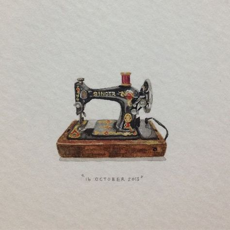 Birthday 25, Mini Drawings, Sewing Art, Oui Oui, Mini Paintings, Miniature Art, Miniature Painting, Painting Projects, Mini Art