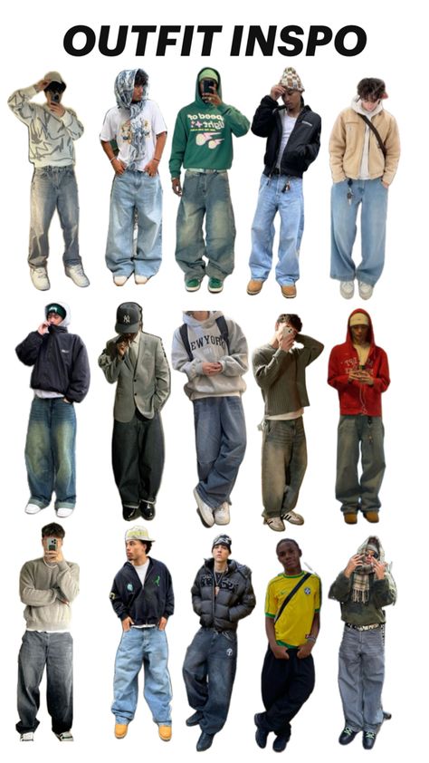 Fashion, Ouftif Ideas 2002 Fashion Men, Cool Styles For Men, Baggy Jeans Outfit Men Streetwear, Streetwear Fashion Inspo Outfits Men, Mens Outfits Y2k, Thrifted Mens Fashion, 2004 Fashion Men, Rule Of 7 Outfits, 2000 Style Outfits 2000s Fashion Men