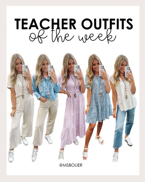 MsBolier's WEEKLY OUTFITS Collection on LTK Comfy Teacher Outfits, Elementary School Teacher Outfits, Teacher Styles, Teacher Appropriate Outfits, Classroom Organization Hacks, Student Teaching Outfits, Casual Teacher Outfits, School Teacher Outfits, Young Teacher Outfits