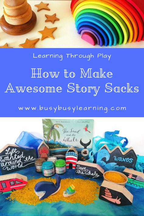 Story Sacks, Snail And The Whale, School Toys, Story Sack, Story Props, Portfolio Fashion, Toddler Education, Story Activities, Book Baskets