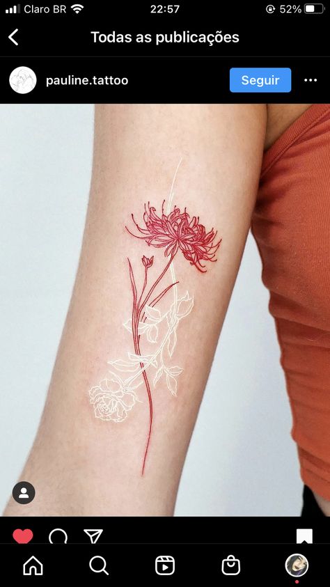 Tattoo Lily, Bts Tattoos, White And Red, Leaf Tattoos, Maple Leaf Tattoo, Infinity Tattoo, Watercolor Tattoo, Flower Tattoo, Tatting