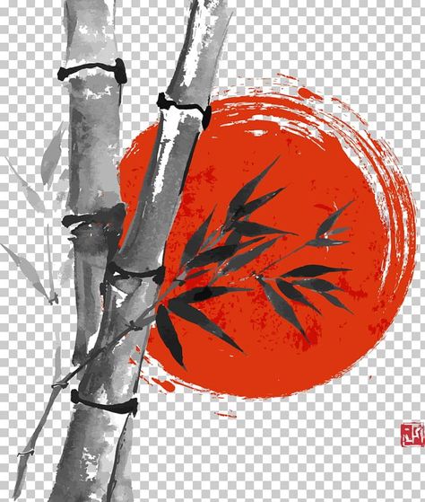 Bamboo Trees, Japan Painting, Ink Wash Painting, Drawing Png, Japanese Drawings, Bamboo Art, Chinese Brush Painting, Japanese Artwork, Bamboo Leaves