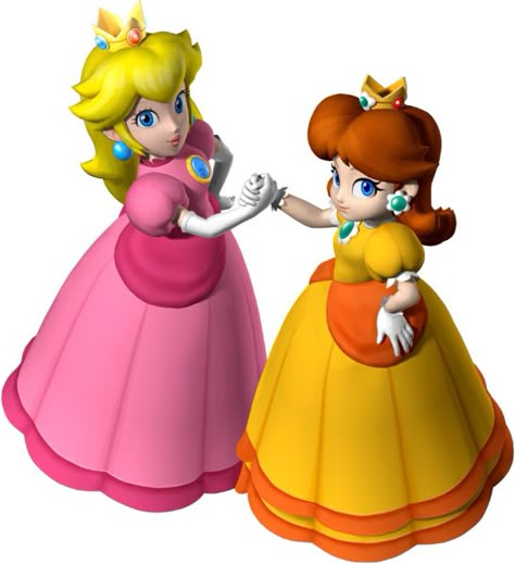 Peach X Daisy, Princess Peach And Daisy, Daisy And Peach, Mario Party 7, Super Mario Princesses, Harmonie Mario, Mario Icons, Peach And Daisy, Luigi And Daisy