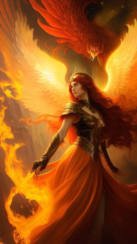 Phoenix Force Human Phoenix Character Design, Phoenix Woman Art, Phoenix Fantasy Art, Phoenix Character Design, Mythic Animals, Phoenix Character, Phoenix Human, Phoenix Princess, Sun Kingdom