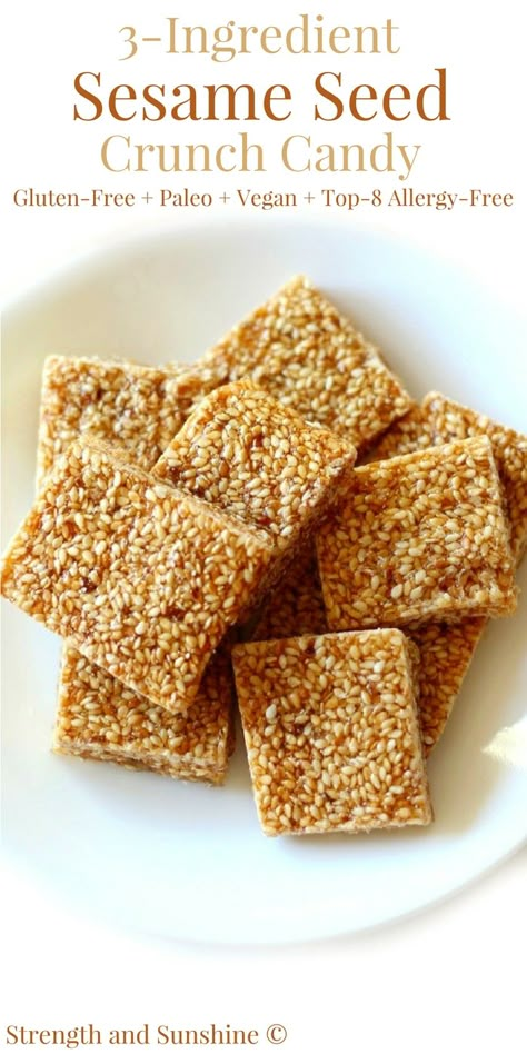 Sesame Seed Flour Recipes, Nougatine Recipe, Sesame Snacks, Sesame Seeds Recipes, Shortbread Bites, New Year's Desserts, Popular Candy, Eastern Mediterranean, Vegan Candies