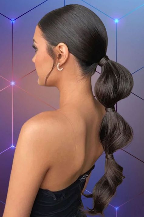 25 Low and High Ponytail Hairstyles that make us want to put our hair up for 2023-2024 Slick Ponytail Hairstyles White Women, High Ponytail Gala, Braided Side Ponytail Hairstyles, 2023 Ponytails, High Ponytail With Two Strands Out, Majorette Hairstyles, Upswept Hairstyles, Black Tie Hairstyle, Ponytail Bridal Hair