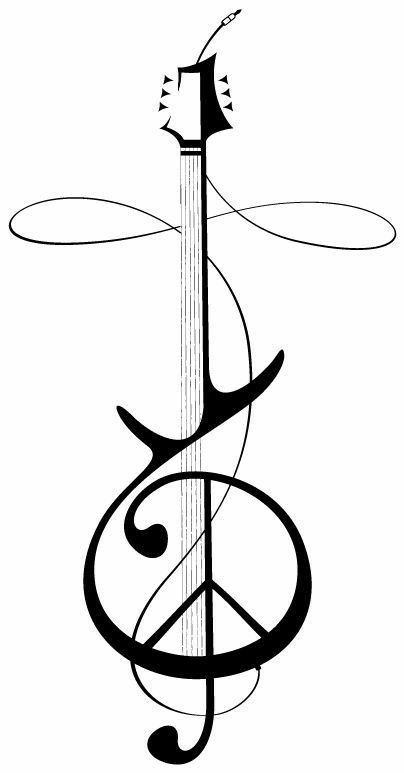 Music Guitar Tattoo, Music Symbol Tattoo, Tattoo Music, Tattoo Heart, Guitar Tattoo, Music Tattoo Designs, Music Drawings, Music Symbols, Music Tattoo