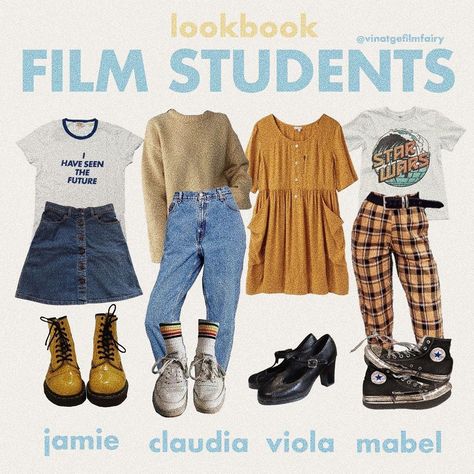 uni majors series part 1- film students 🎬✨ love, ophelia🕊 Film Major Aesthetic Outfits, Film Student Aesthetic Outfit, Art Major Aesthetic Outfit, Niche Moodboards, Artsy Style Outfits, 80s Inspired Outfits, Fancy Shirt, Niche Memes, Artsy Outfit