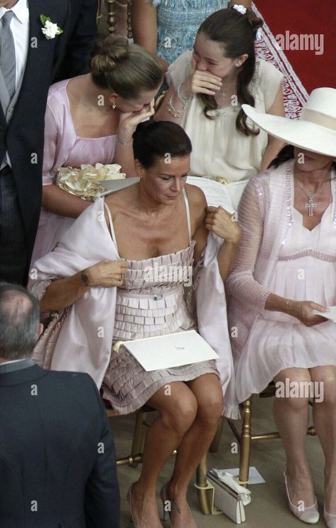 Camille Gottlieb (behind her mother Princess Stephanie of Monaco) & her cousin Princess Alexandra of Hanover (behind her mother Princess Caroline of Monaco) @ Prince Albert II of Monaco’s wedding to Charlene Wittstock, 2011 Princess Alexandra Of Hanover, Alexandra Of Hanover, Princess Stephanie Of Monaco, Stephanie Of Monaco, Camille Gottlieb, Charlene Wittstock, Monaco Royals, Prince Rainier, Princess Caroline Of Monaco