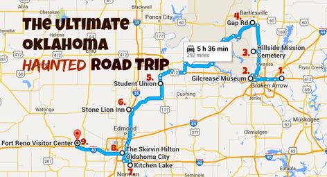 This Road Trip Will Take You To The Creepiest Places In Oklahoma Haunted Oklahoma, Oklahoma Road Trip, Oklahoma Travel, Oklahoma History, Most Haunted Places, Haunted Hotel, Scary Places, Most Haunted, Road Trip Fun