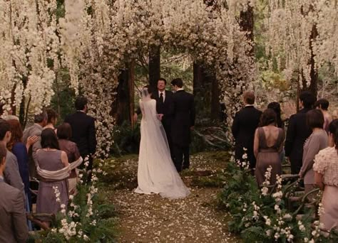 Twilight Wedding Scene, Twilight Inspired Wedding, Bella And Edward Wedding, Twilight Wedding, Forest Theme Wedding, Twilight Breaking Dawn, Bella Wedding, Twilight Aesthetic, Edward Bella