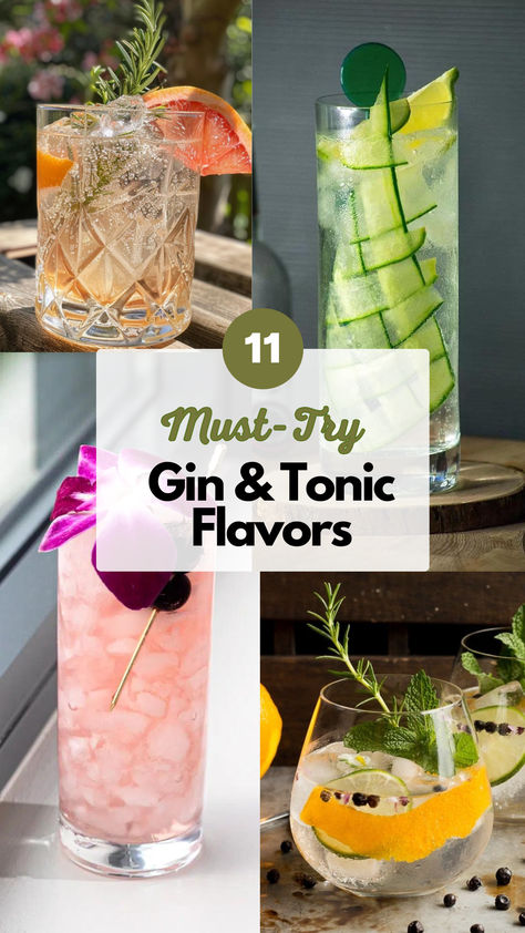 Gin and Tonic Flavors Gin And Tonic Bar, Gin And Tonic Recipe, Best Gin And Tonic, Pitcher Cocktails, Tonic Recipe, Best Gin, Citrus Twist, Tonic Water, Gin Tonic