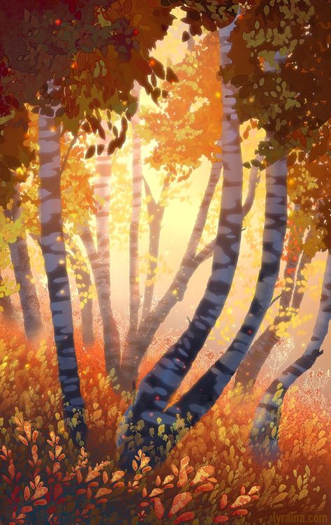 Sketches 2021-1 | Lyraina's Artblog Landscape Artwork, Autumn Beauty, Colorful Leaves, Children's Book Illustration, Book Illustration, Children Illustration, Drawing Inspiration, Nature Art, Fall Colors