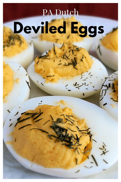 PA Dutch Deviled Eggs Deviled Eggs Dill, Paula Deen Deviled Eggs, Dill Deviled Eggs, Beets And Eggs, Pickled Beets And Eggs, Deviled Eggs Easter, Creamy Deviled Eggs, Amish Potato Salads, Easter Side Dish