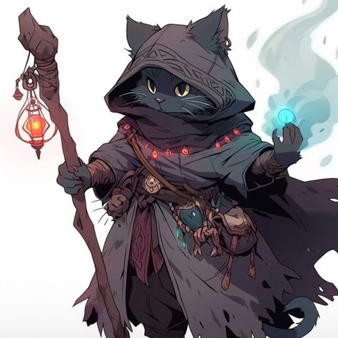 Voodoo Character Design, Owlin Wizard, Voodoo Character, Tokens Rpg, Dnd Races, Walker Art, Concept Ideas, Cat Character, Dnd Art