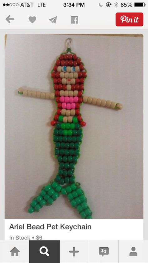 Pony Bead Mermaid Pattern, Beady Buddies, Bead Pets, Pony Bead Animals, Beaded People, Bead Animals, Pony Bead Projects, Rakhi Festival, Pony Bead Crafts